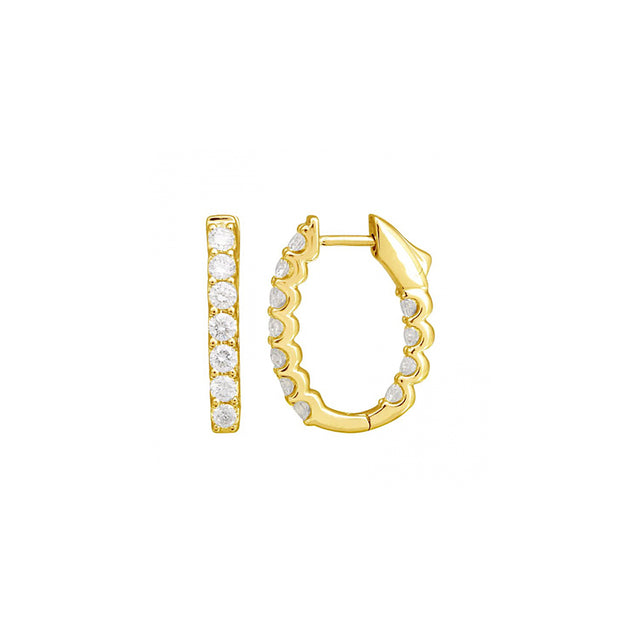 INSIDE OUT DIAMOND HOOPS 1.02CT