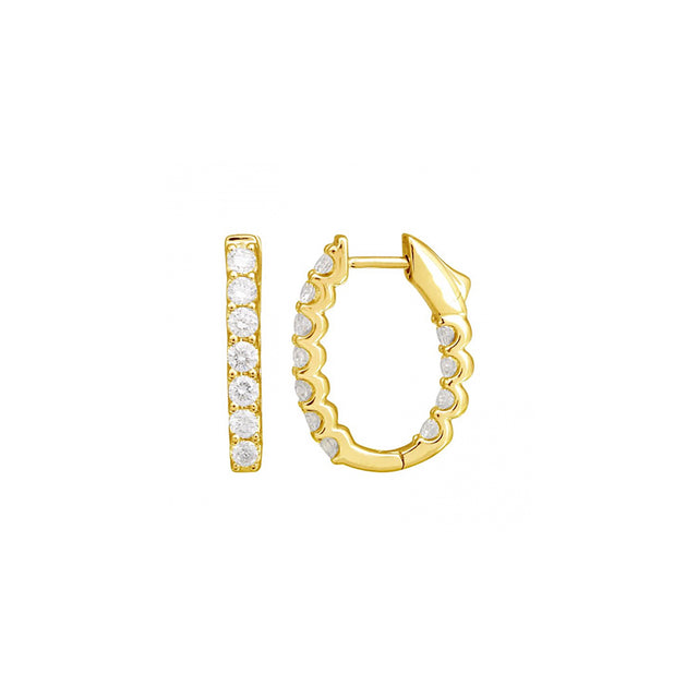 INSIDE OUT DIAMOND HOOPS 1.02CT