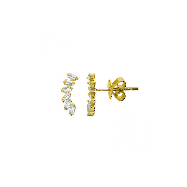 BAGUETTE DIAMOND FAN EARRING
