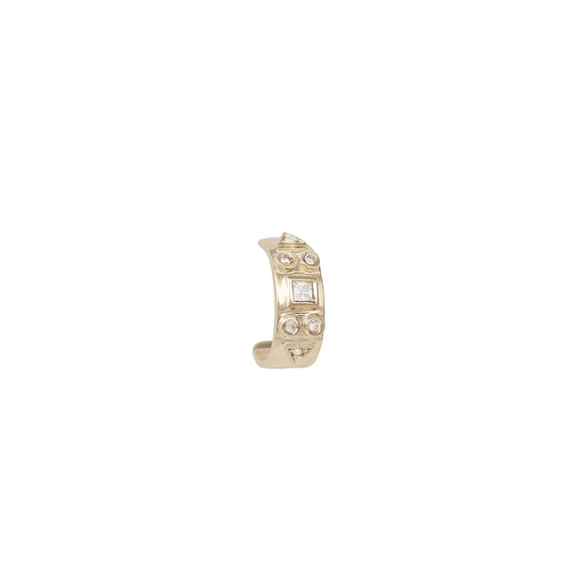 DIAMOND TOTEM HOOP EARRING
