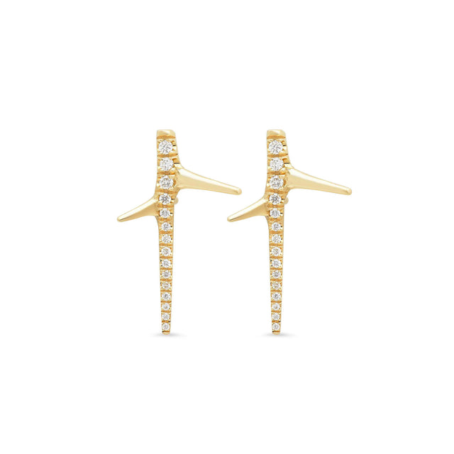 THORN STUD IN YELLOW GOLD WITH DIAMONDS