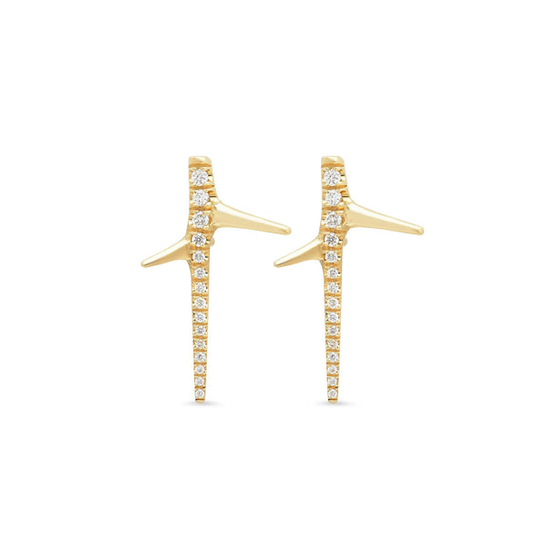 THORN STUD IN YELLOW GOLD WITH DIAMONDS