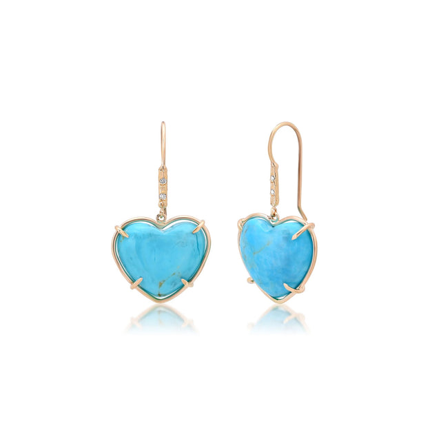 TURQUOISE HEART EARRINGS