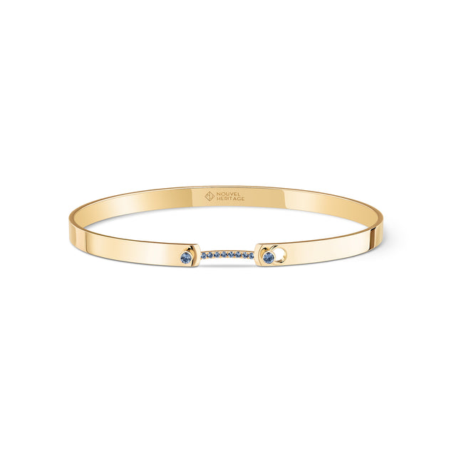 BABY BLUE MOOD BANGLE IN YELLOW GOLD