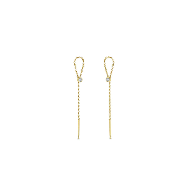 BEZEL LOOP THREADER EARRINGS