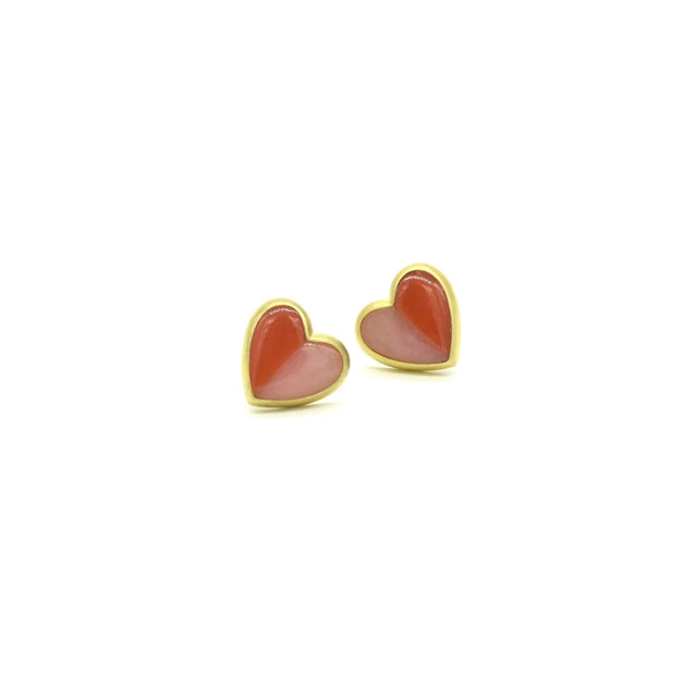 HALF MY HEART STUDS-COR/PO