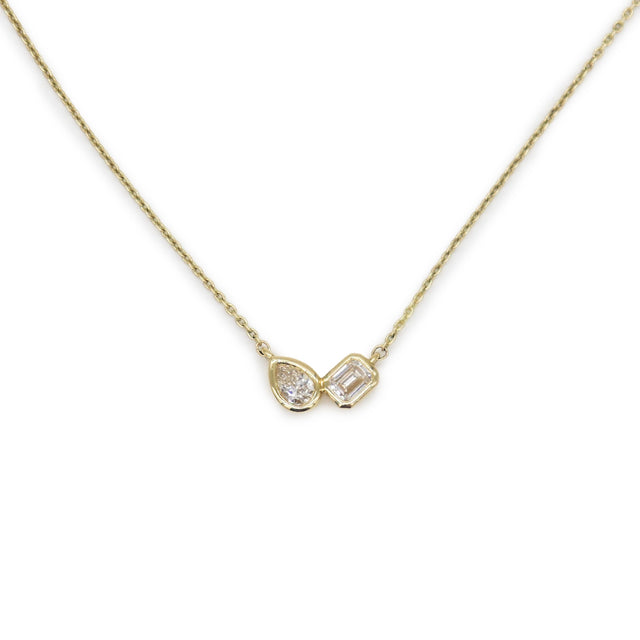 PEAR AND EMERALD DIAMOND NECKLACE