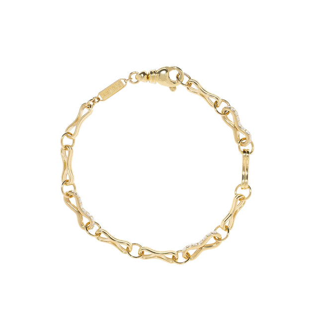 LARGE MOTIF DOUBLE LINK BRACELET WITH DIAMONDS