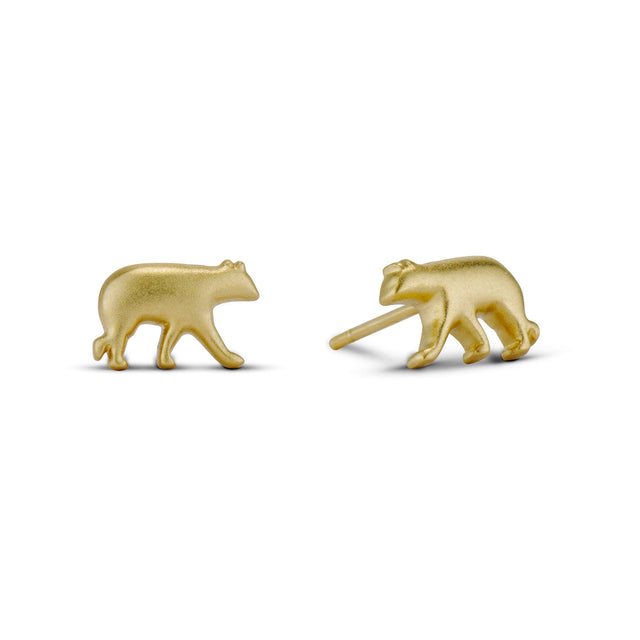 MICRO GOLD MAMA BEAR STUDS