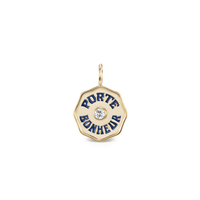 MINI PB CHARM WITH NAVY ENAMEL AND WHITE DIAMOND
