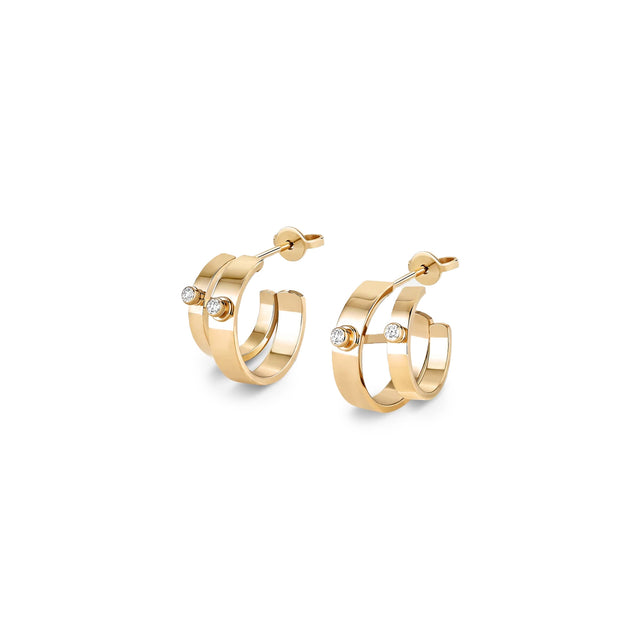 MONDAY MORNING MOOD DOUBLE HOOPS IN YELLOW GOLD