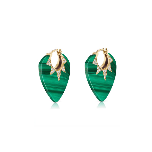 MALACHITE CLASSIC GUITAR PICK EARRINGS