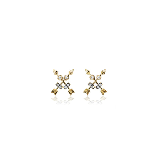 CROSSED ARROW MOTIF STUDS