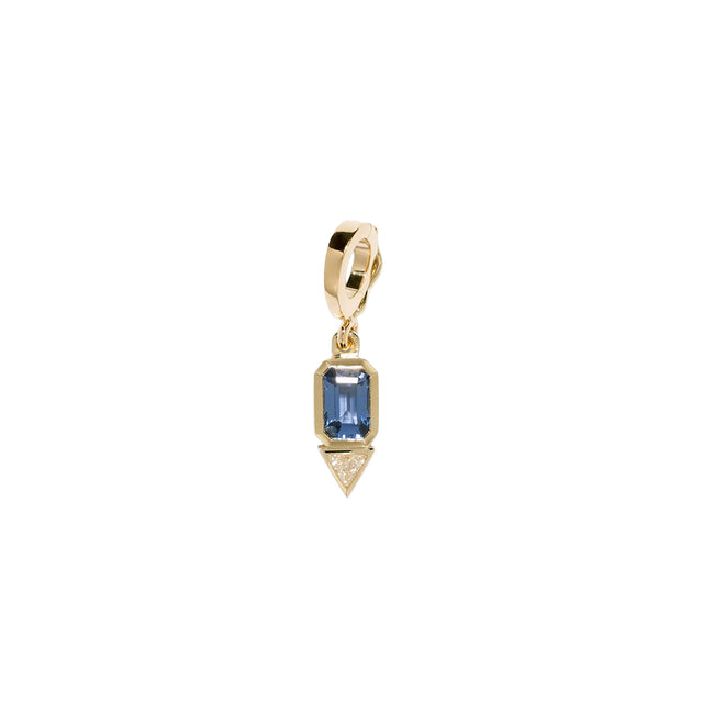 SAPPHIRE & TRILLION DIAMOND CHARM