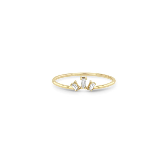 TAPERED BAGUETTE DIAMOND 3-STONE FAN RING