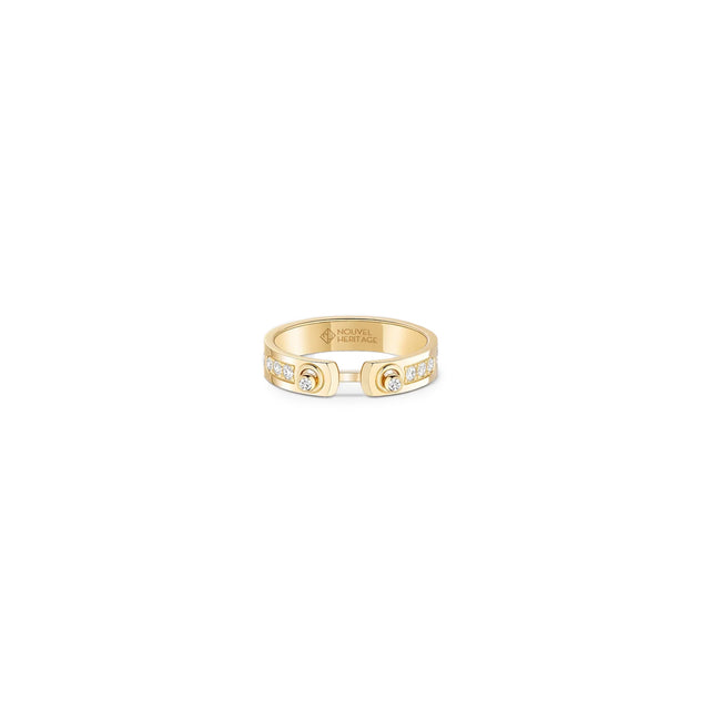TUXEDO MOOD RING IN YELLOW GOLD
