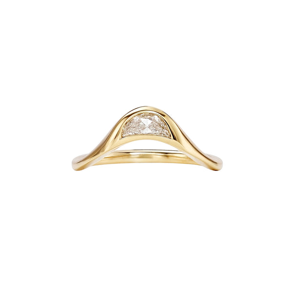 TYCHO CRESCENT DIAMOND SIGNET ENGAGEMENT RING