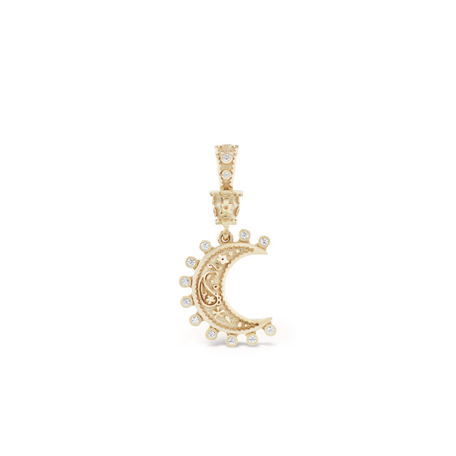 YELLOW GOLD SMALL SOUTHWESTERN MOON CHARM