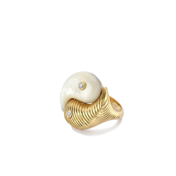 YIN YANG RING - MOTHER OF PEARL