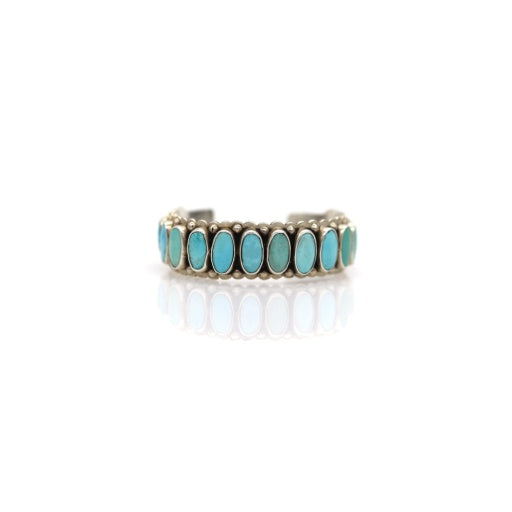 STERLING SILVER CUFF WITH OVAL TURQUOISE