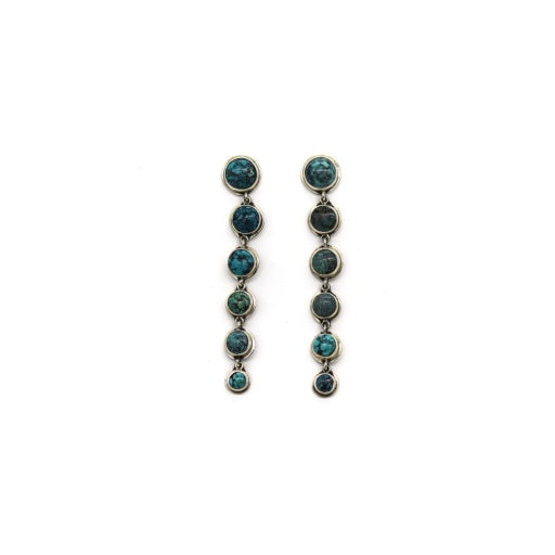 TURQUOISE ROUND 6 DROP EARRINGS