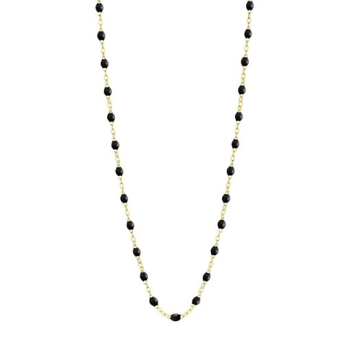CLASSIC GIGI BLACK NECKLACE, YELLOW GOLD, 17.7 in.
