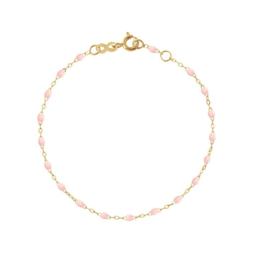 CLASSIC GIGI BABY PINK BRACELET, YELLOW GOLD, 6.7