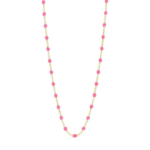 CLASSIC GIGI PINK NECKLACE, YELLOW GOLD, 17.7