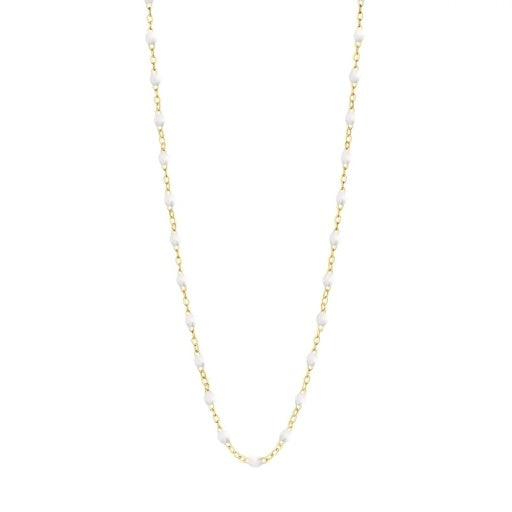 CLASSIC GIGI WHITE NECKLACE, YELLOW GOLD, 17.7