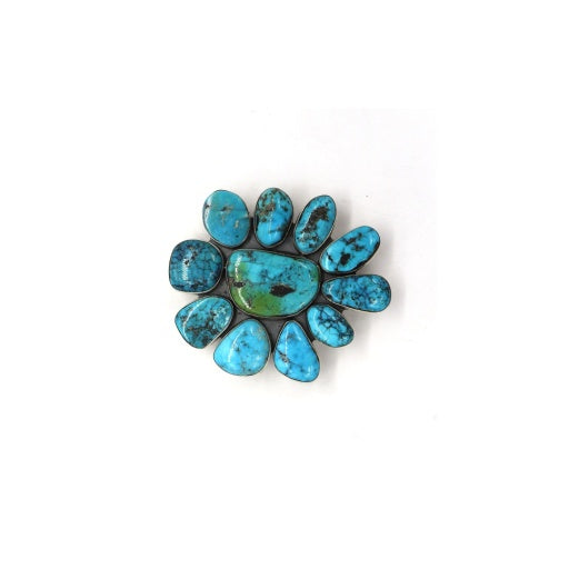 TURQUOISE FLOWER BELT BUCKLE