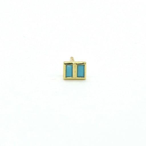 DOUBLE BAGUETTE TURQUOISE STUD